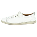White sneaker with white laces on a white background