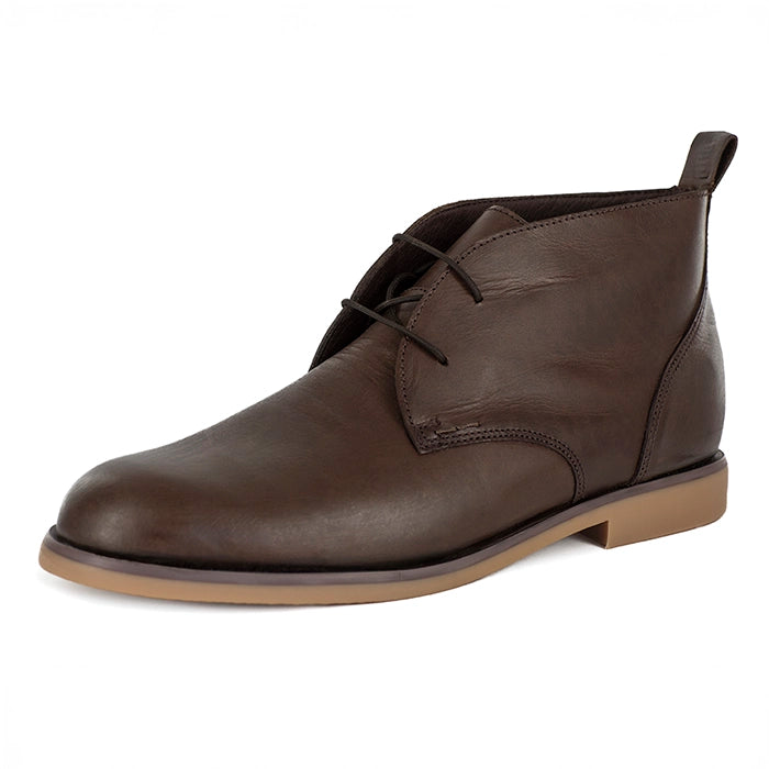 Brown leather shoe on a white background