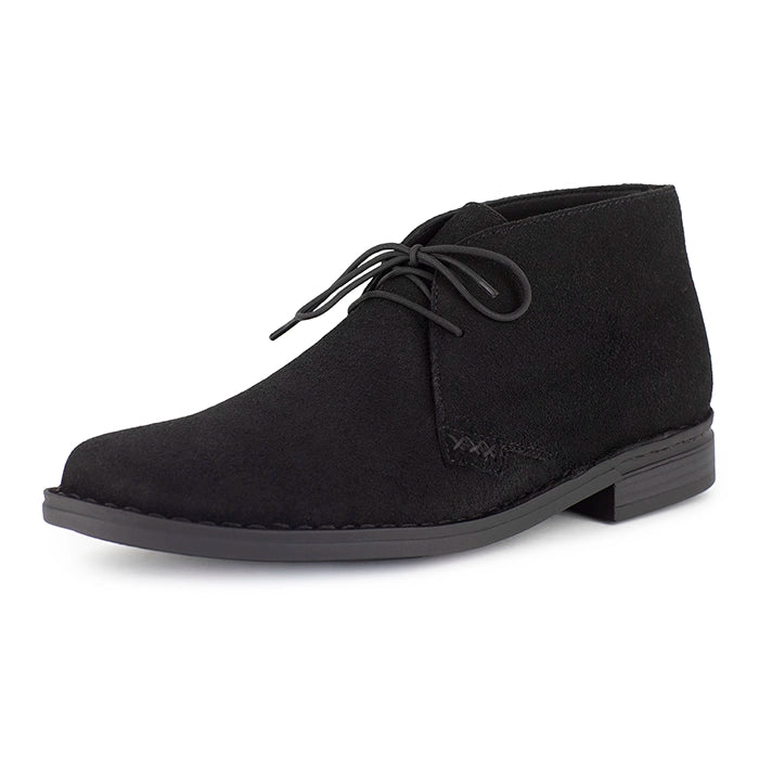 Black suede shoe on a white background
