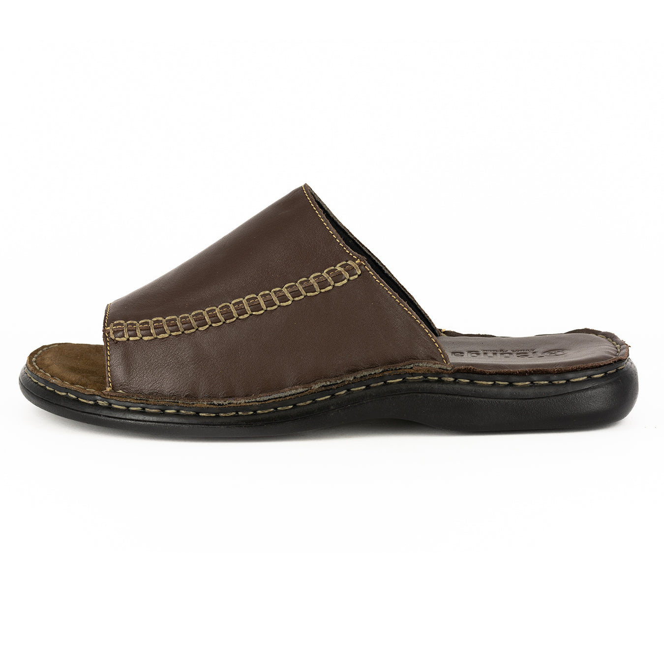 Sisika : Mens Leather Sandals in Choc Delta