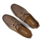 Bamako : Mens Leather Boat Shoe in Choc Rodeo