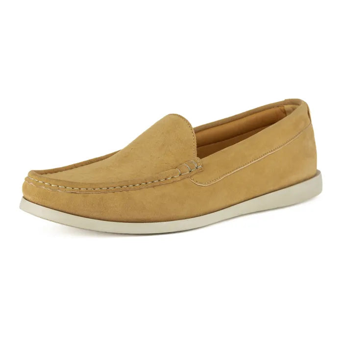 Tan loafer shoe on a white background