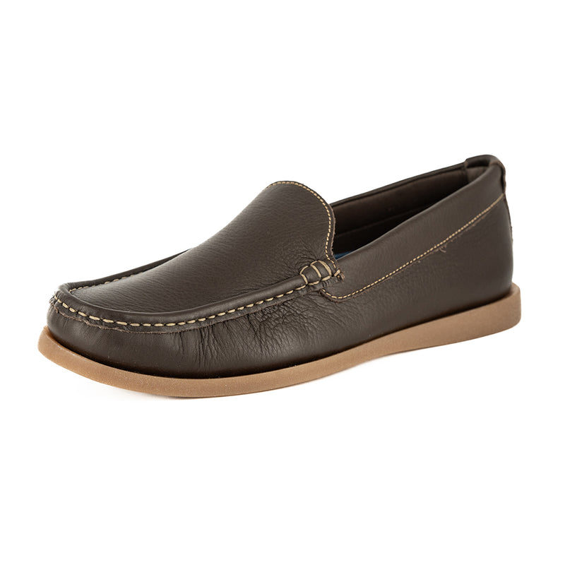 Kinshasa : Mens Leather Moccasin in Choc Natan