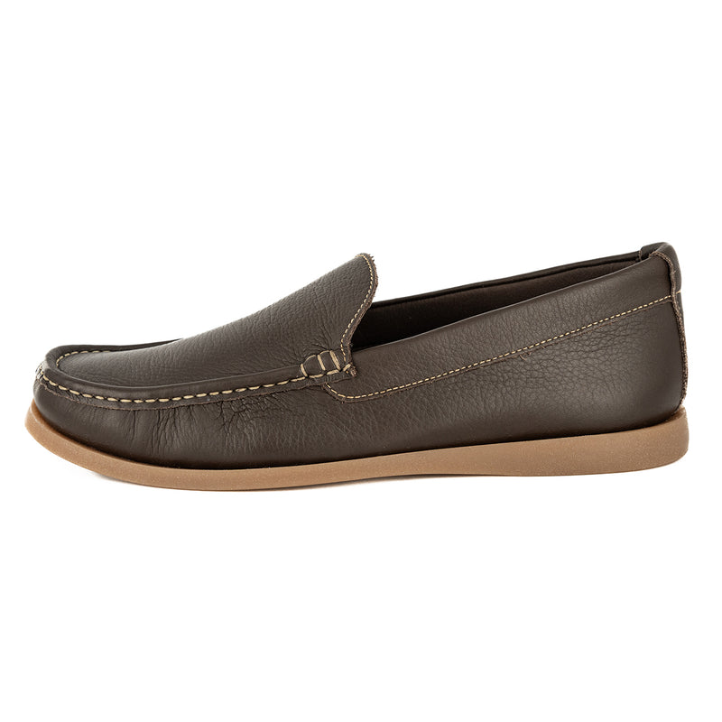 Kinshasa : Mens Leather Moccasin in Choc Natan