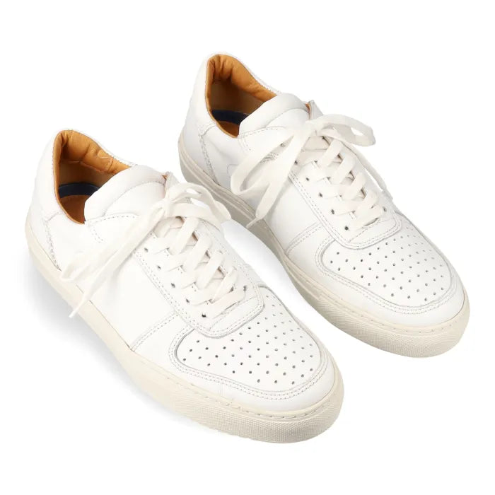 White sneakers on a white background
