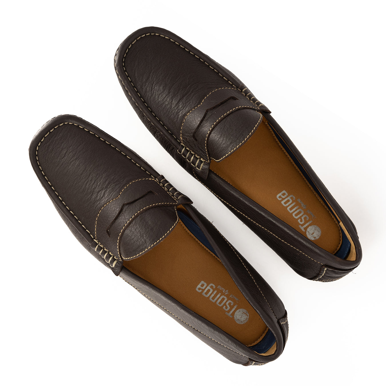 Cairo : Men's Leather Moccasin in Choc Delta