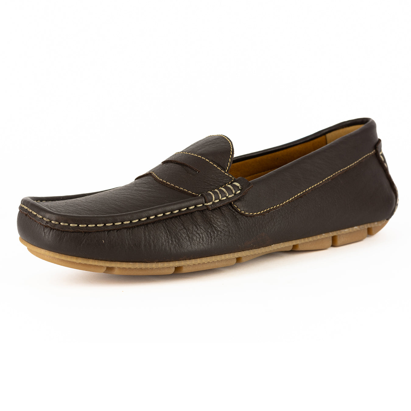 Cairo : Men's Leather Moccasin in Choc Delta