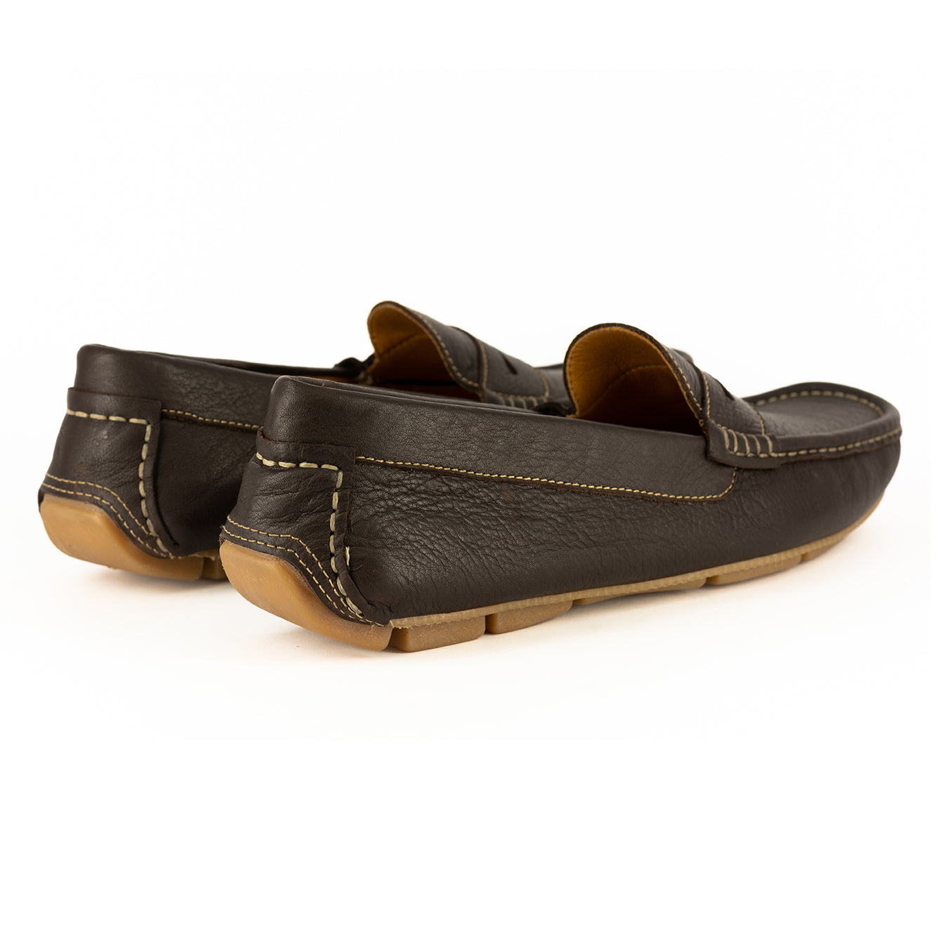 Cairo : Men's Leather Moccasin in Choc Delta