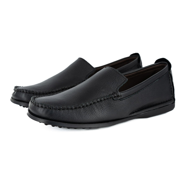 Banakho : Mens Leather Moccasin in Black Natan