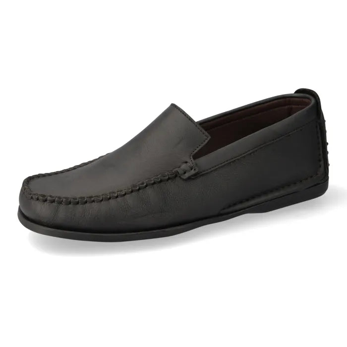 Banakho : Mens Leather Moccasin in Black Floater