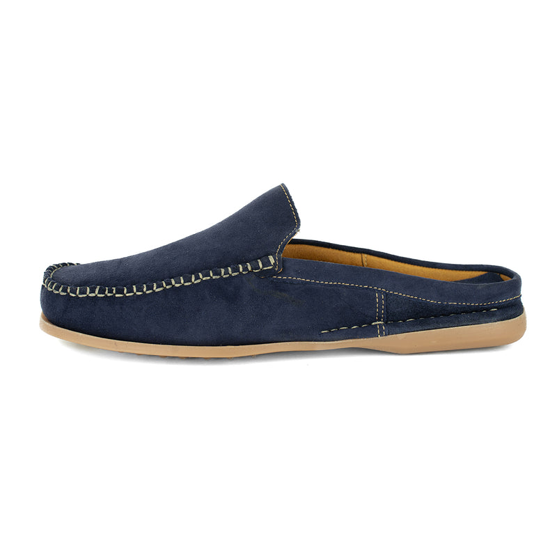 Bakgatla : Mens Leather Mule in Navy Velutto