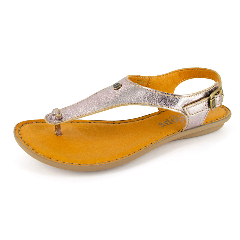 Ovaroli : Ladies Leather Tslops Sandal in Pink Metallic