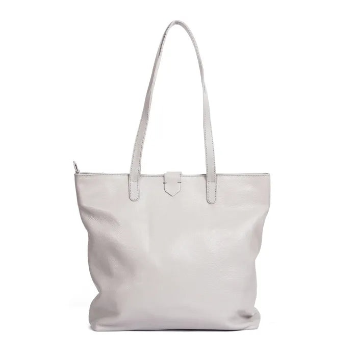 Light grey tote bag on a white background