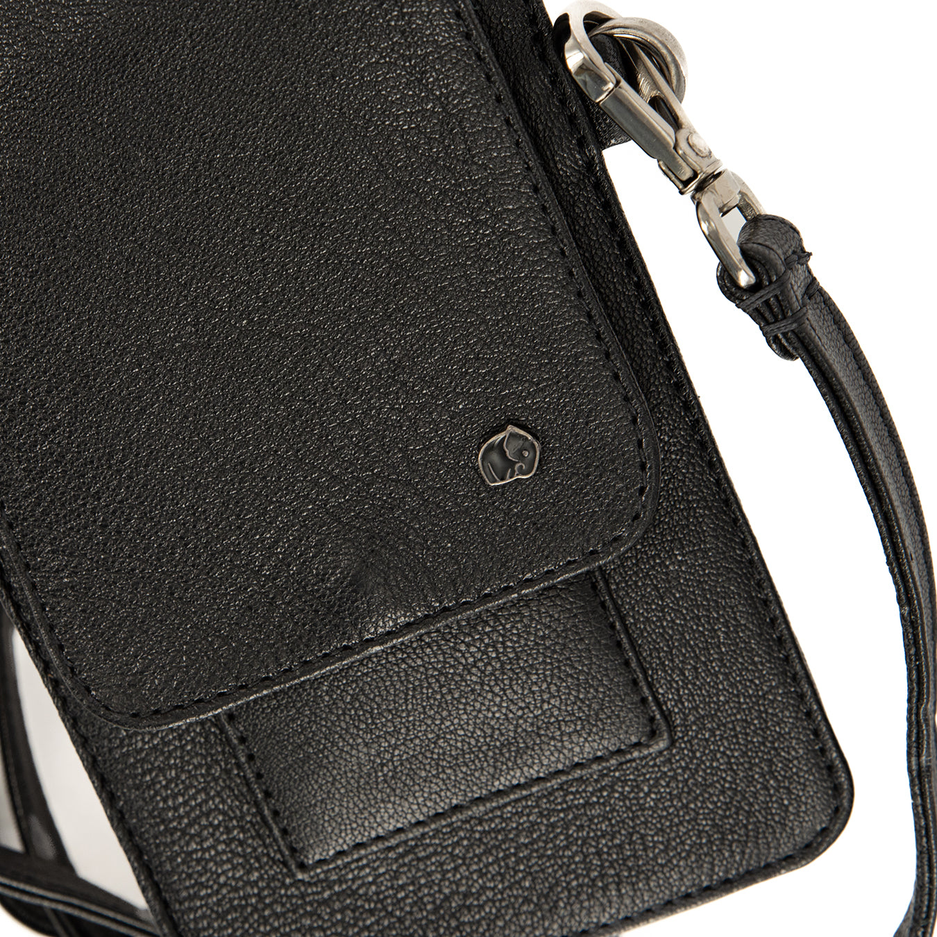 Lupita : Ladies Leather Crossbody Purse in Black Cayak