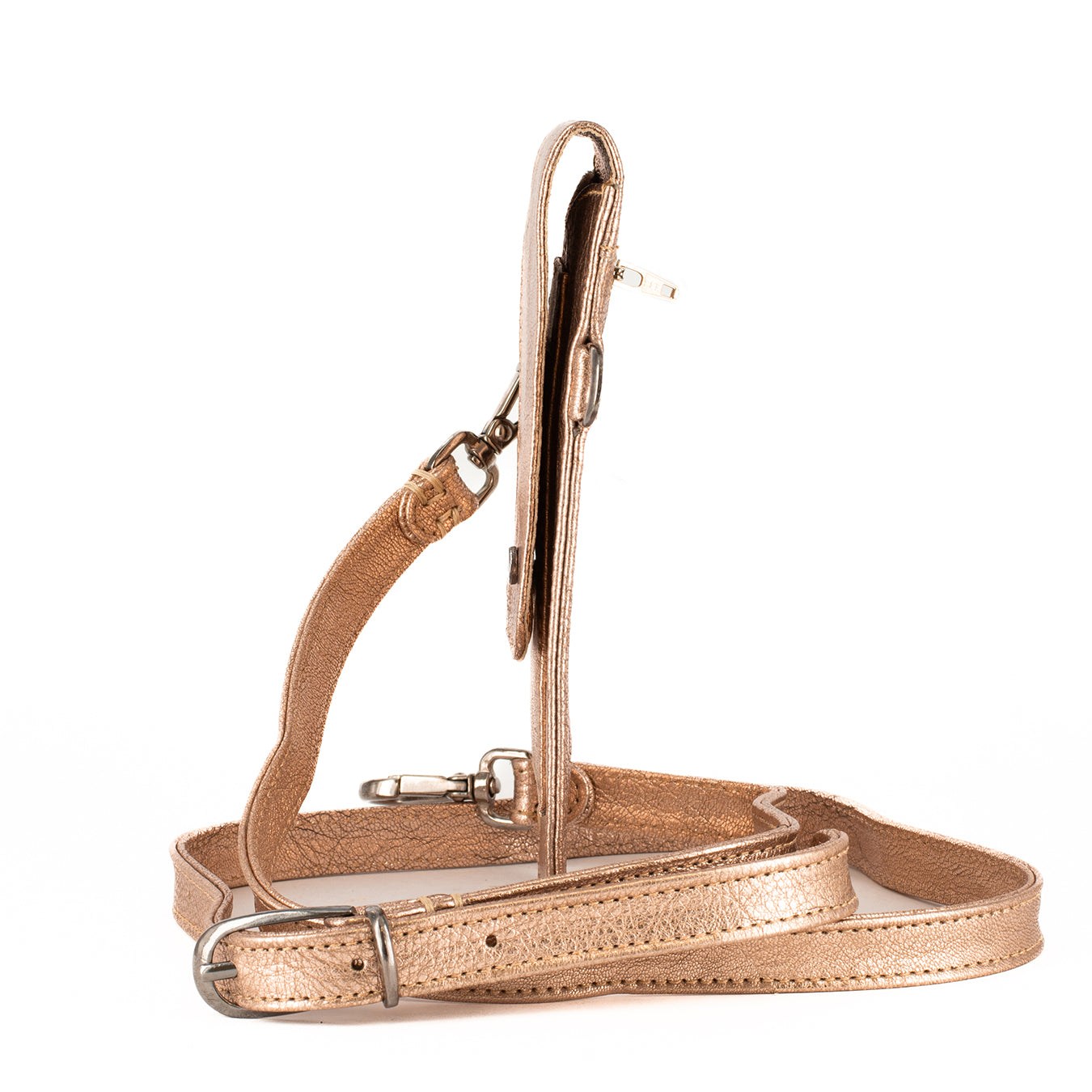 Lupita : Ladies Leather Crossbody Purse in Gold Metallic