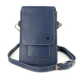 Lupita : Ladies Leather Crossbody Purse in Denim Cayak