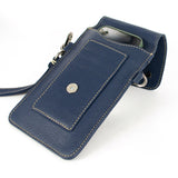 Lupita : Ladies Leather Crossbody Purse in Denim Cayak