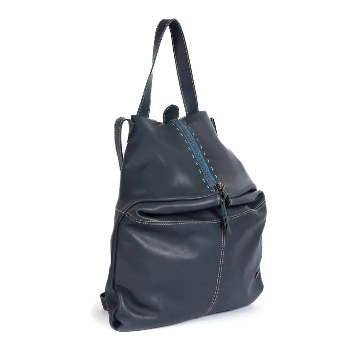 Blue backpack on a white background