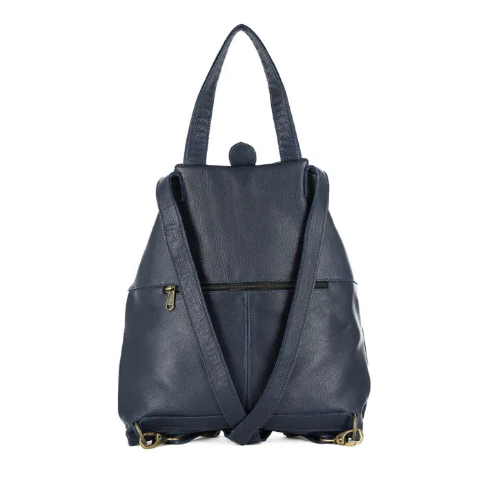 Blue backpack on a white background