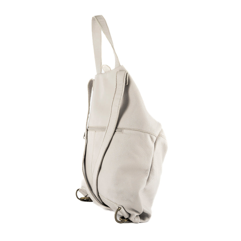 Ncumisa : Leather Backpack in Cream Cayak