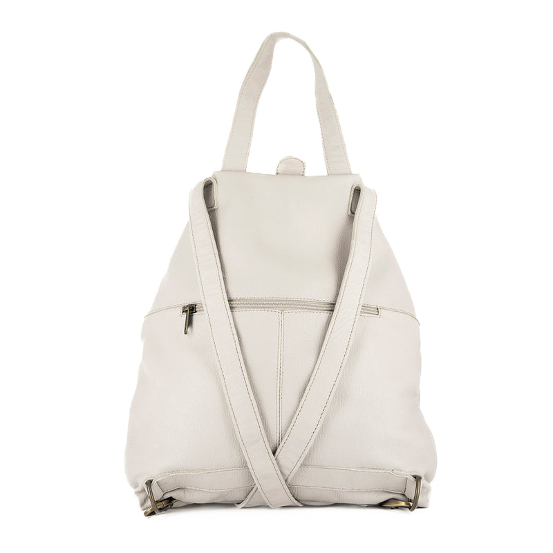 Ncumisa : Leather Backpack in Cream Cayak