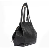 Nomfuso : Ladies Leather Handbag in Black Delta