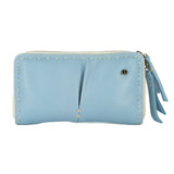 Olwethu : Ladies Leather Clutch Purse in Jeans Cayak