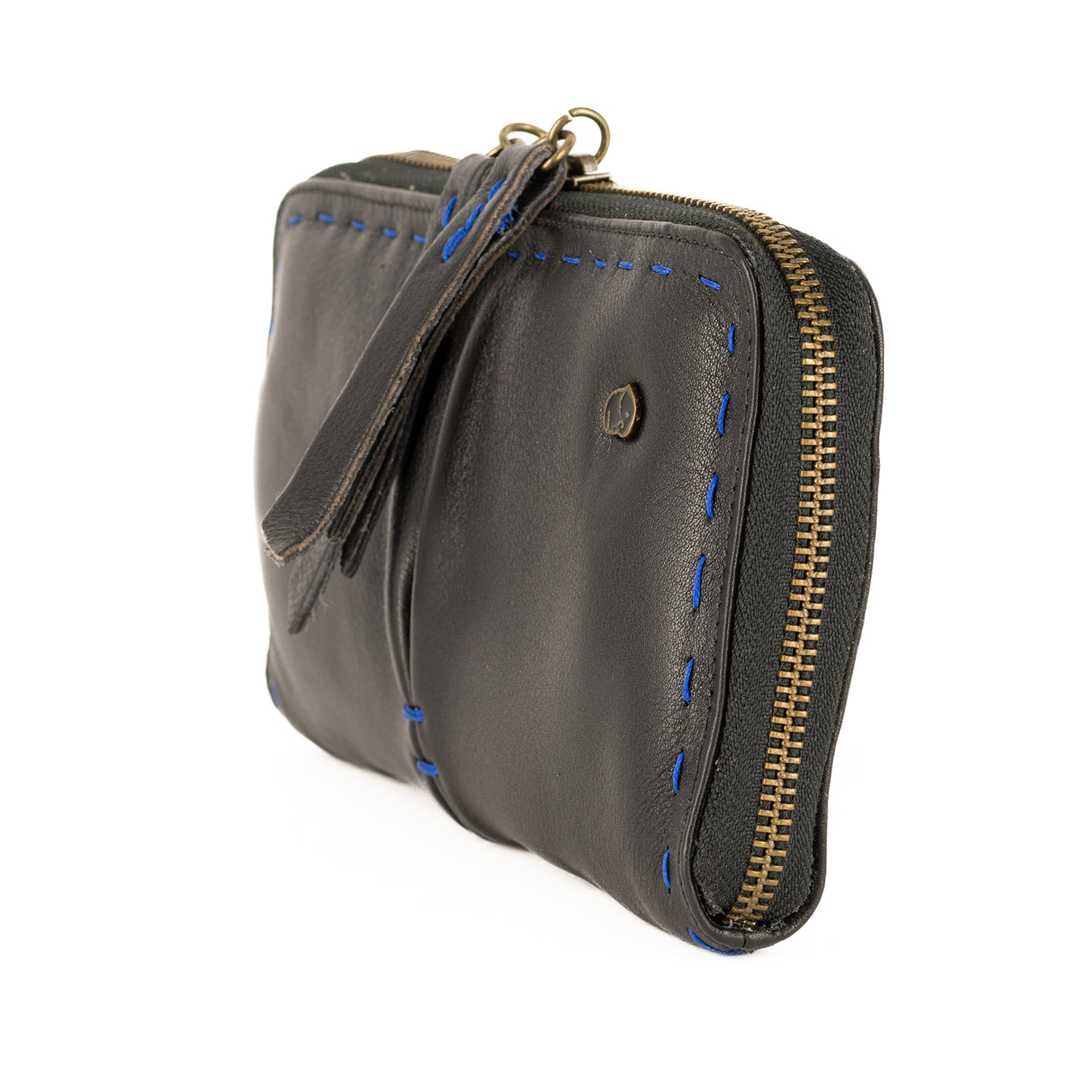 Olwethu : Ladies Leather Clutch Purse in Black Delta