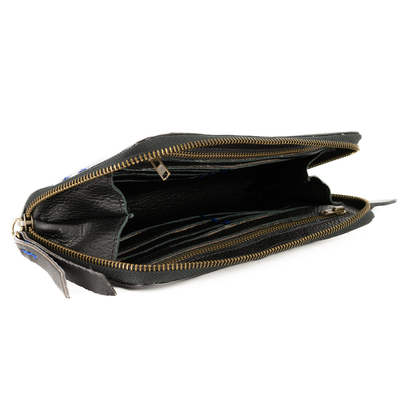 Olwethu : Ladies Leather Clutch Purse in Black Delta