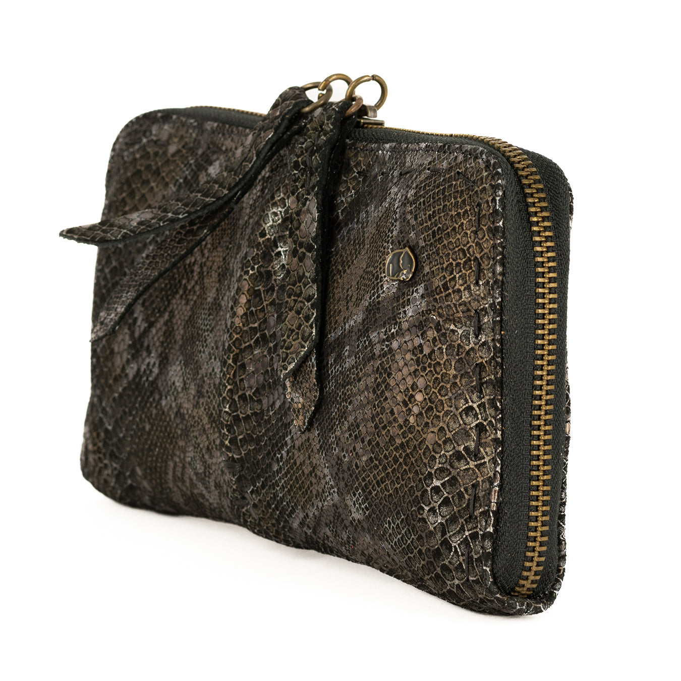 Olwethu : Ladies Leather Clutch Purse in Nero Rockafella
