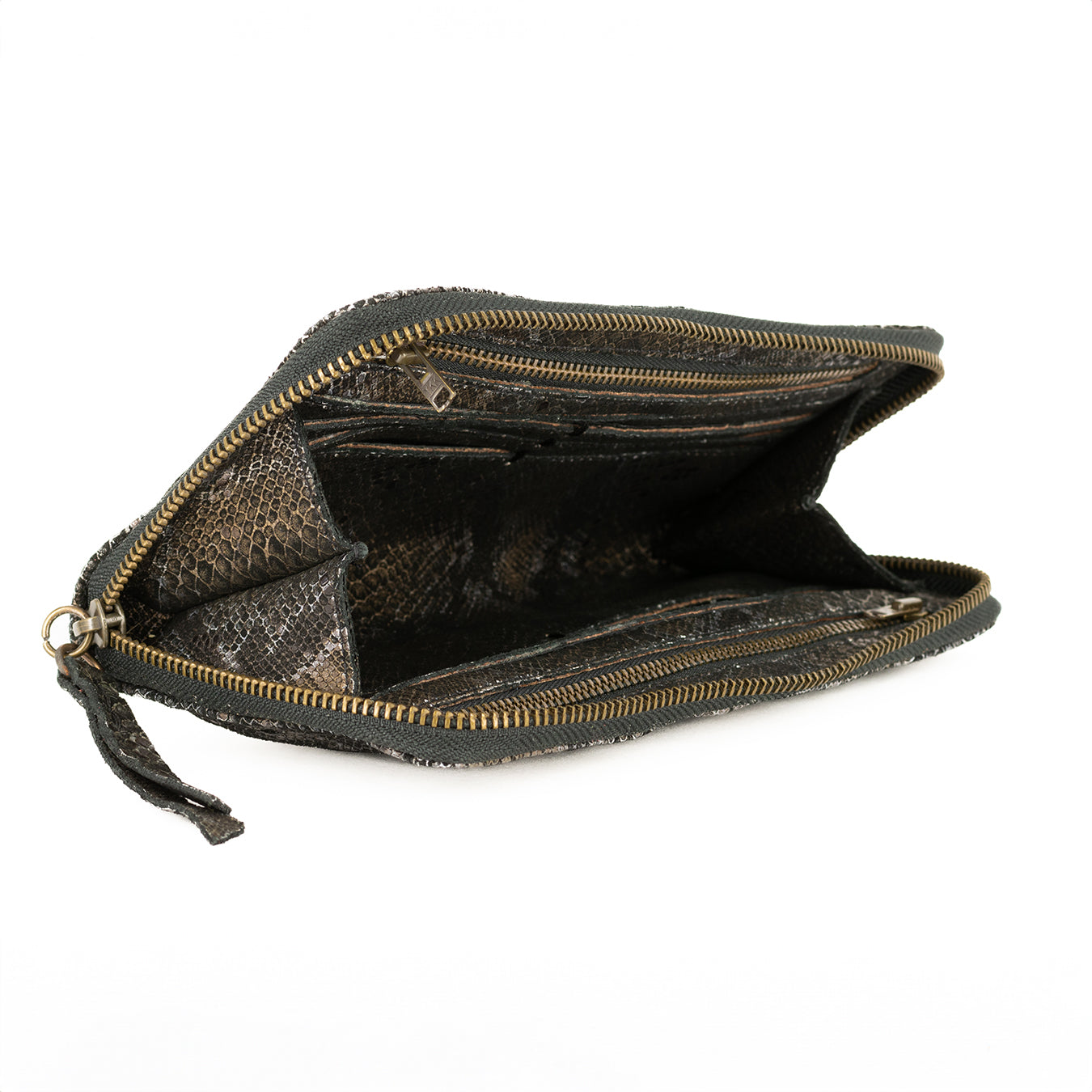Olwethu : Ladies Leather Clutch Purse in Nero Rockafella