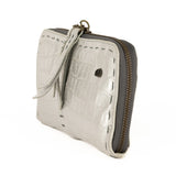 Olwethu : Ladies Leather Clutch Purse in Steel Brio