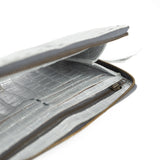 Olwethu : Ladies Leather Clutch Purse in Steel Brio