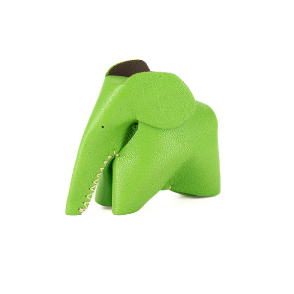 Peaches : Medium Elephant Family Accessory in Green Leather