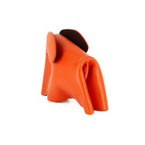 Peaches : Medium Elephant Family Accessory in Coral Leather