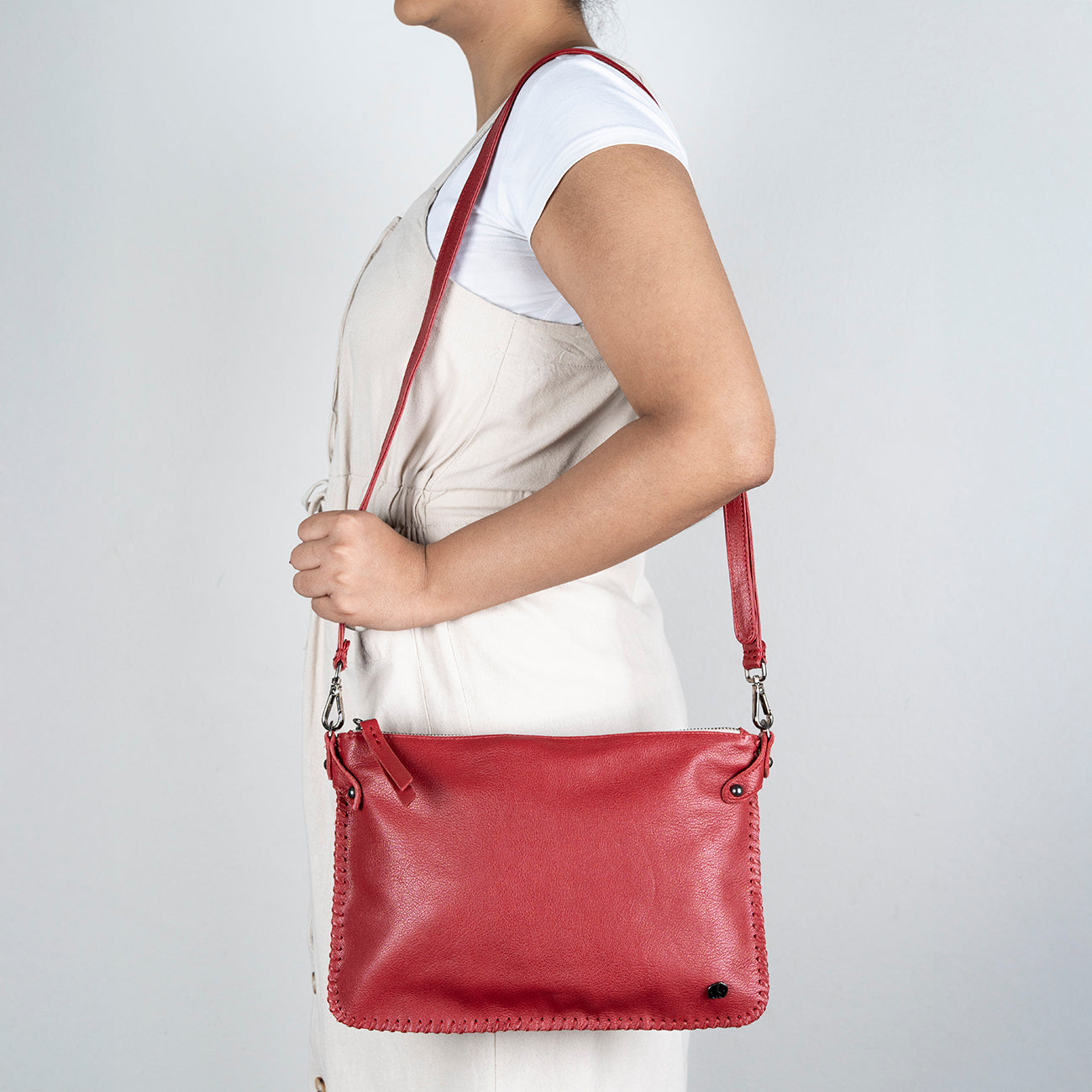 Rantu : Ladies Leather Crossbody Handbag in Valentine