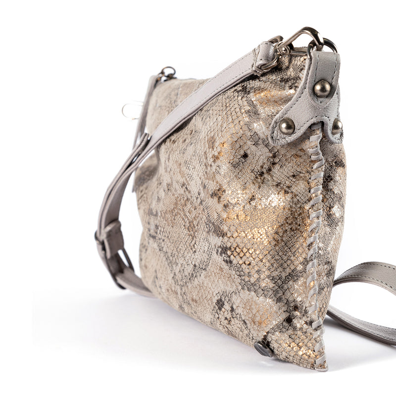 Rantu : Ladies Leather Crossbody Handbag in Opal Rockafella and Quarry
