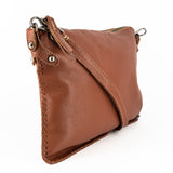 Rantu : Ladies Leather Crossbody Handbag in Suede Cayak