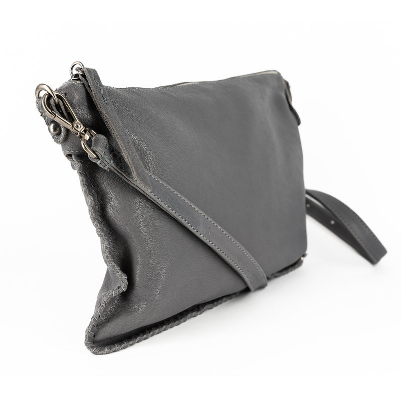 Rantu : Ladies Leather Crossbody Handbag in Ematite Ontario