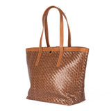 Simkhethi : Ladies Woven Leather Shopper Handbag in Cognac Seneca & Oak Cayak