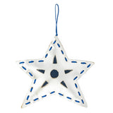 Christmas Star : Christmas Decor Accessory in Silver Metallic & Denim Cayak