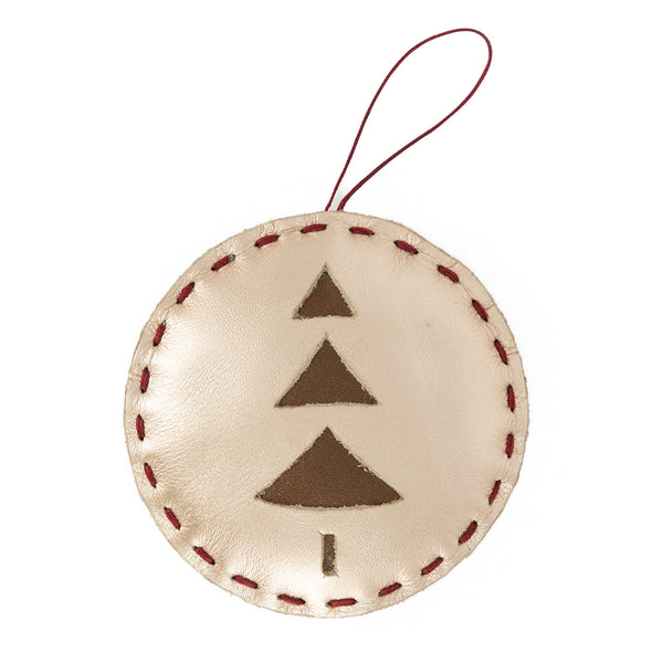 Christmas Tree Bauble : Christmas Decor Accessory in Gold & Bronze Metallic