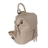 Beige backpack on a white background