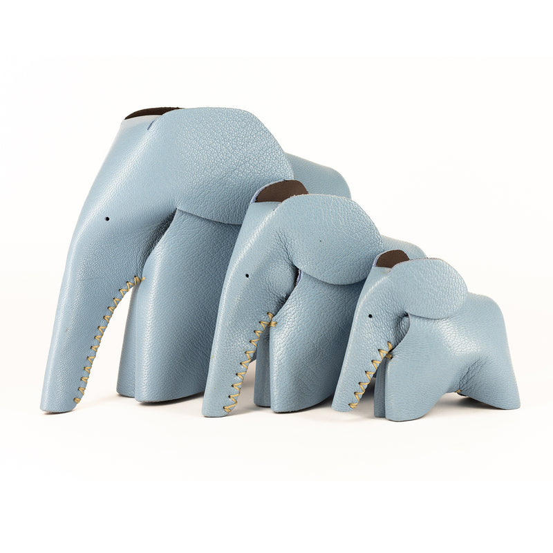 Peaches : Medium Elephant Family Accessory in Blue Leather