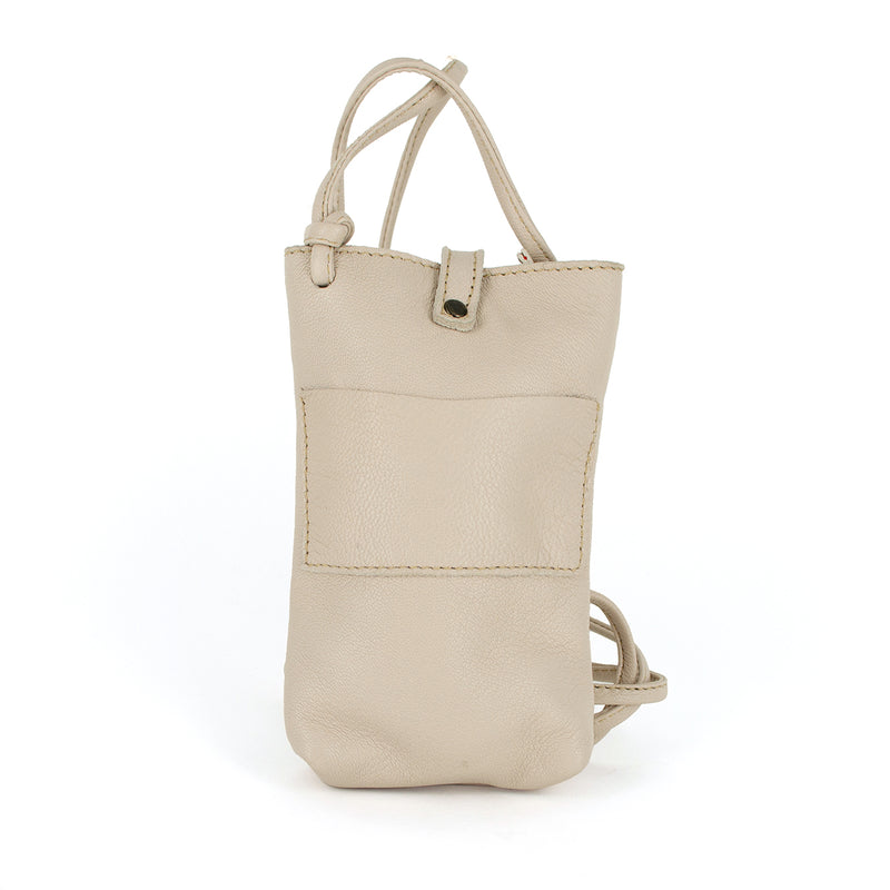 Lulonke : Ladies Leather Crossbody Purse in Cream Cayak