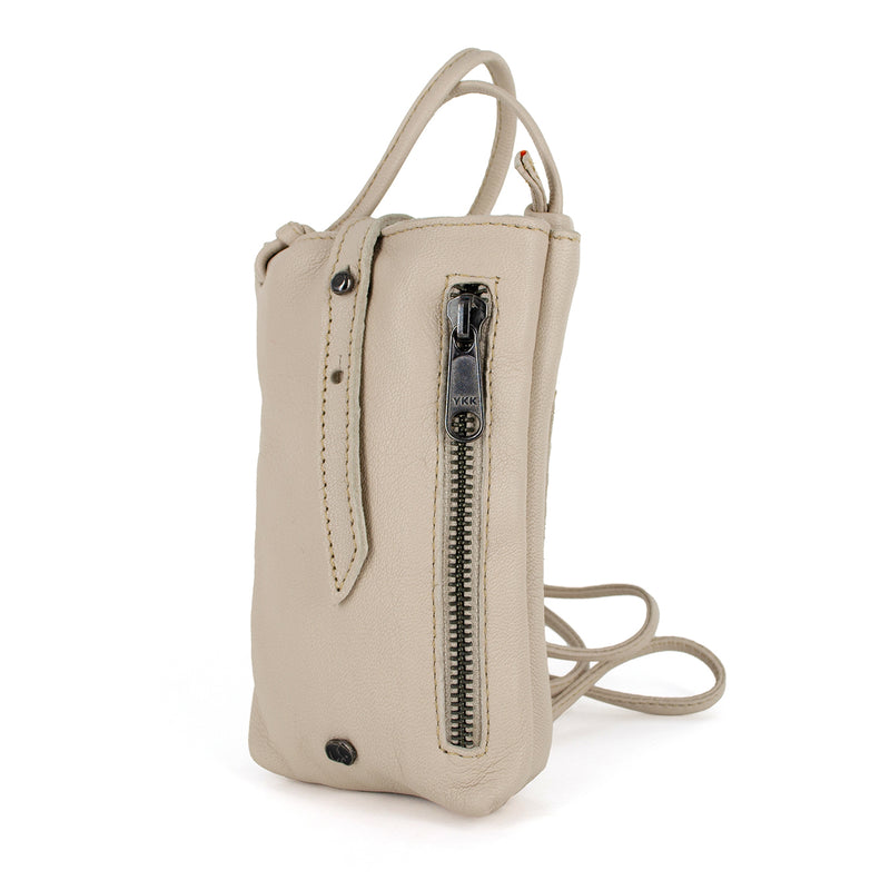 Lulonke : Ladies Leather Crossbody Purse in Cream Cayak