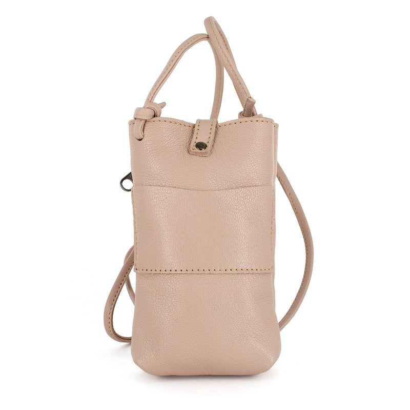 Lulonke : Ladies Leather Crossbody Purse in Rose Cayak