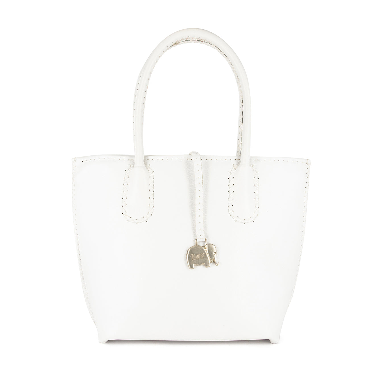 Azetha : Ladies Leather Shopper Handbag in White Cayak