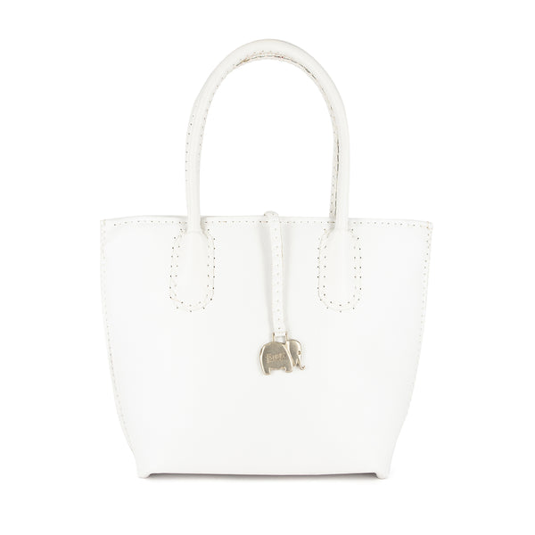 Azetha : Ladies Leather Shopper Handbag in White Cayak