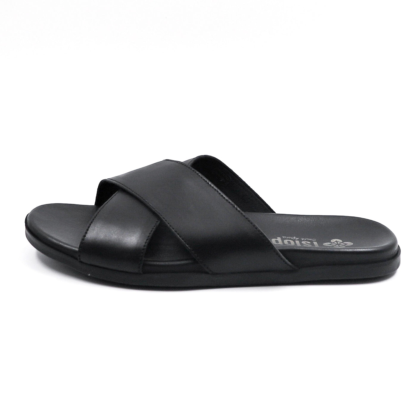 Dovoza : Mens Leather Tslops Sandal in Black Relaxa